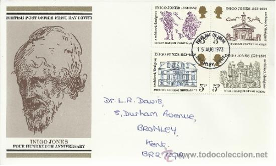 Stamps: INGLATERRA SPD INIGO JONES ARQUITECTURA TEATRO ARTE