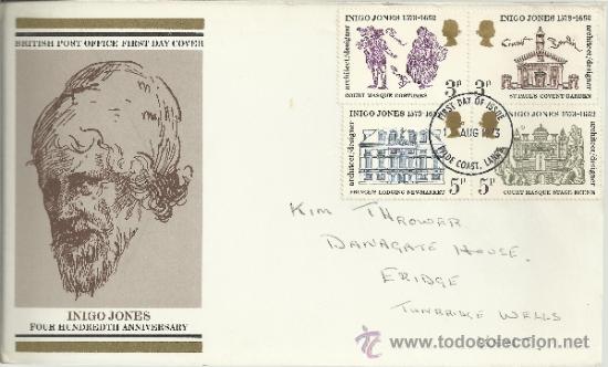 Stamps: INGLATERRA SPD INIGO JONES ARQUITECTURA TEATRO ARTE