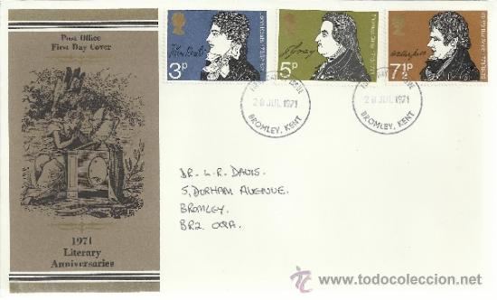 Stamps: INGLATERRA SPD LITERATURA POESIA ARTE ESCRITOR AUTOGRAFO