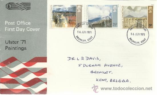 Stamps: INGLATERRA SPD PINTURA PINTORES DEL ULSTER ARTE