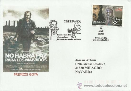 Stamps: CINE CC CON MAT PRIMER DIA PREMIOS GOYA NO HABRA PAZ PARA LOS MALVADOS ARTE