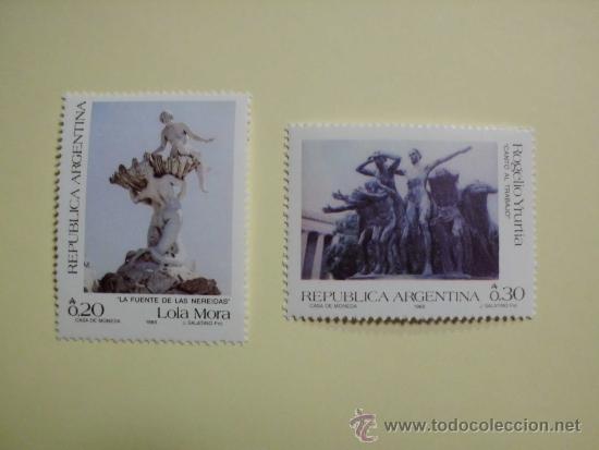 Sellos: Argentina 1986. Esculturas. - Foto 1