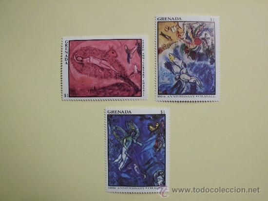 Sellos: Grenada 100 aniv Chagall serie - Foto 1