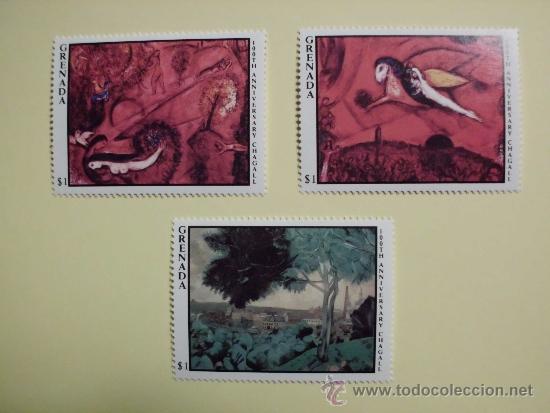 Sellos: Grenada 100 aniv. Chagall serie - Foto 1