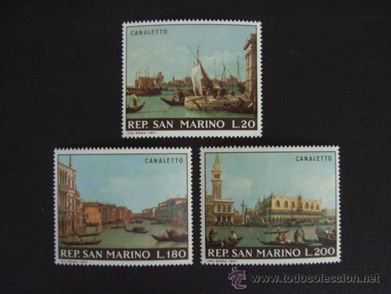Selos: PINTURA.  SAN MARINO N&ordm; YVERT 779/1*** A&Ntilde;O 1971.  CUADROS DE CANALETTO SOBRE VENECIA