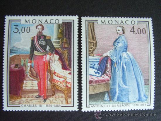 Timbres: PINTURA.  MONACO N&ordm; YVERT 1196/7***A&Ntilde;O 1979.  PRINCIPE  Y PRINCESA DE MONACO