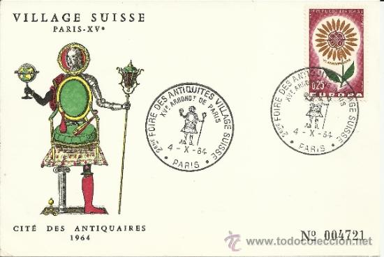 Sellos: FRANCIA MAT PARIS FERIA DE ANTIGUEDADES 1964 ARTE