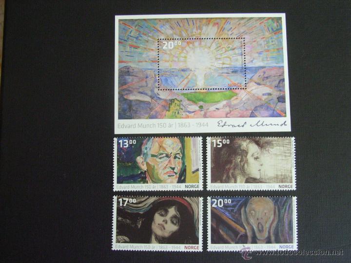 Timbres: NORUEGA A&Ntilde;O 2013.  PINTURA. CUADROS DE E. MUNCH