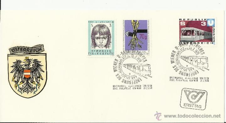 Stamps: AUSTRIA MAT ESPECIAL WIEN METRO 1978 TRANSPORTE FERROCARRIL