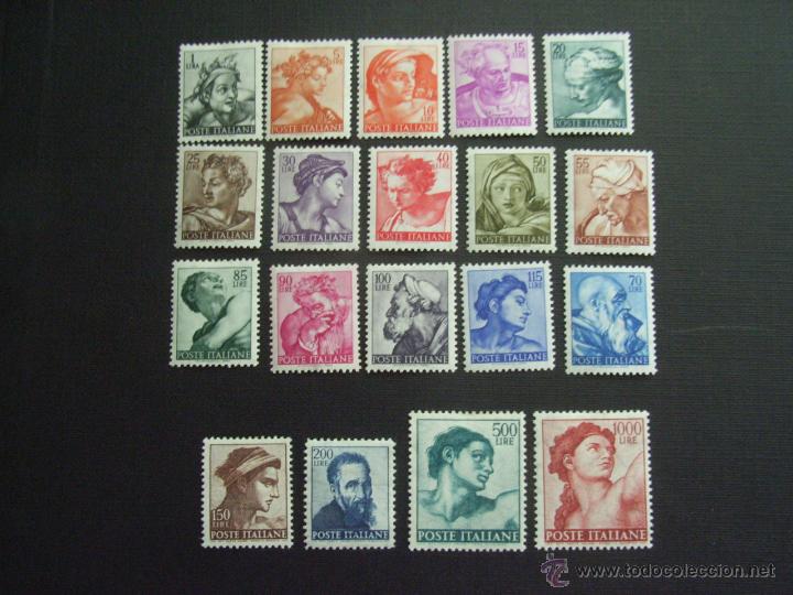Briefmarken: ITALIA N&ordm; YVERT 826/44** A&Ntilde;O 1961  OBRAS DE MIGUEL ANGEL.SERIE CON CHARNELA