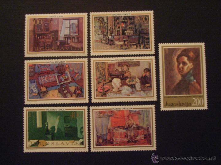 Selos: PINTURA.YUGOSLAVIA N&ordm; YVERT 1409 Y 1410/5*** A&Ntilde;O 1973. CENT. NACIMIENTO PINTOR N.PETROVIC, Y CUADROS