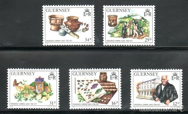 Briefmarken: GUERNESEY ARQUEOLOGIA 1988 423/27 FREDERIK CORBIN LUKIS 1788 - 1871 5v.