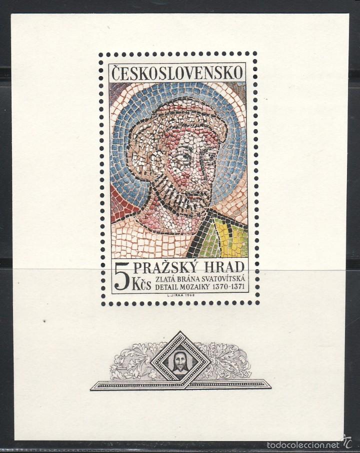 Sellos: CHECOSLOVAQUIA ARTE. ARQUEOLOG&Iacute;A 1968 HB 34 MOSAICO