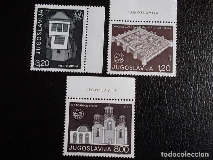 Timbres: Yugoslavia. 1516/18 A&ntilde;o europeo protecci&oacute;n monumentos: Palacio de Diocleciano, Casa Ohrid y Gracani