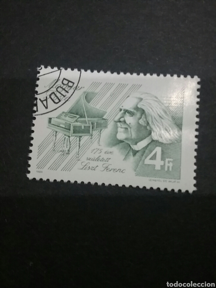 Stamps: Sellos de Hungr&iacute;a (Magyar Posta) mtdos. 1986. Compositores. Piano. Musica. Instrumemtos.