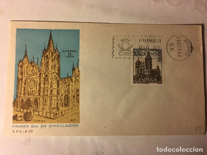 Briefmarken: RM401 CARTA SELLO SELLOS COLECCION 1ER DIA DE CIRCULACION CATEDRAL DE LEON