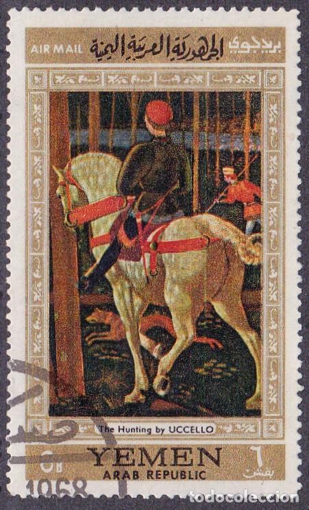 Stamps: 1968 - YEMEN REPUBLICA - PINTURA - PAOLO UCCELLO - LA CAZA - MICHEL 755