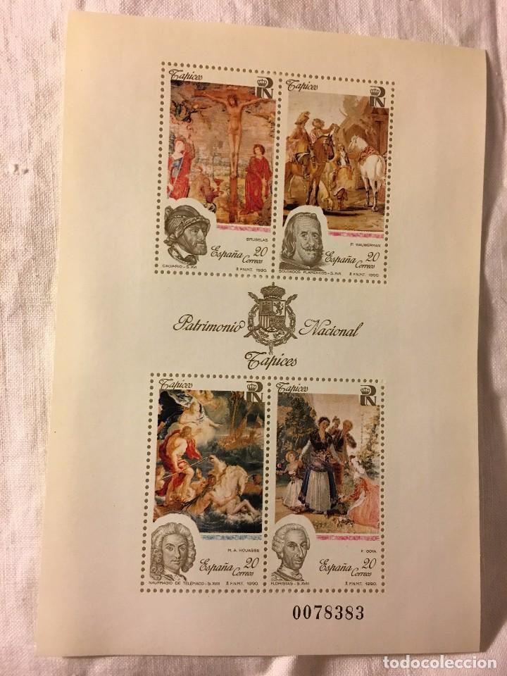 Selos: RA140 PLIEGO DE SELLO SELLOS PATRIMONIO NACIONAL TAPICES, NUMERADO 0078383