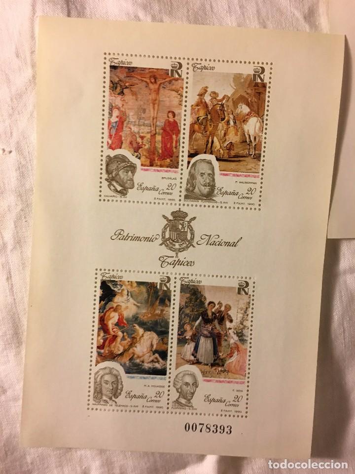 Selos: RA140 PLIEGO DE SELLO SELLOS PATRIMONIO NACIONAL TAPICES, NUMERADO 0078393