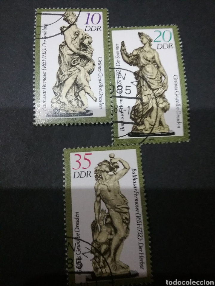Stamps: Sellos de la R. D. Alemania (DDR)mtdos. 1084. Obras. Esculturas. Primavera. Verano. Oto&ntilde;o. Balthasar