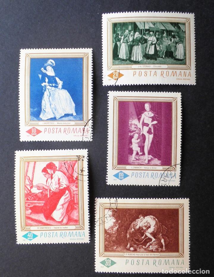 Sellos: 5 Sellos 1967 Ruman&iacute;a Pinturas Galer&iacute;a Nacional