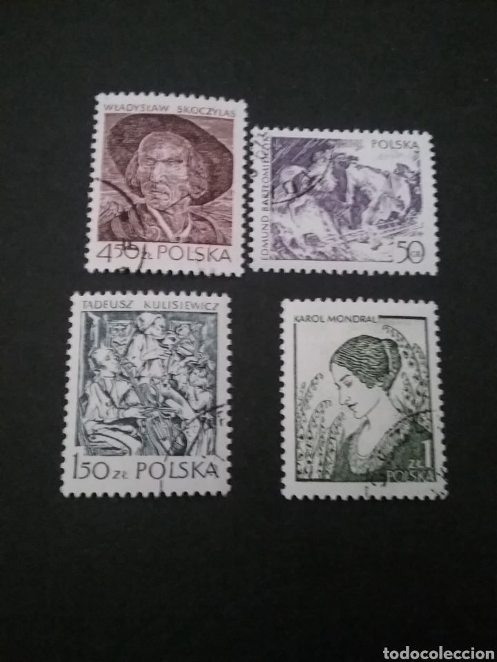 Stamps: Sellos de Polonia (Polska) mtdos. 1979. Grabados. Pintura. Sombrero. Mujer. Animales. Musica. Tallas