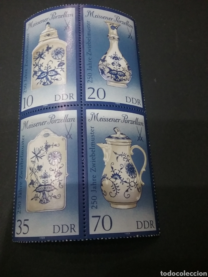 Stamps: Sellos de Alemania, R. D.(DDR)nuevos. 1989. Aniversario de la decoraci&oacute;n de las porcelanas. Meissen