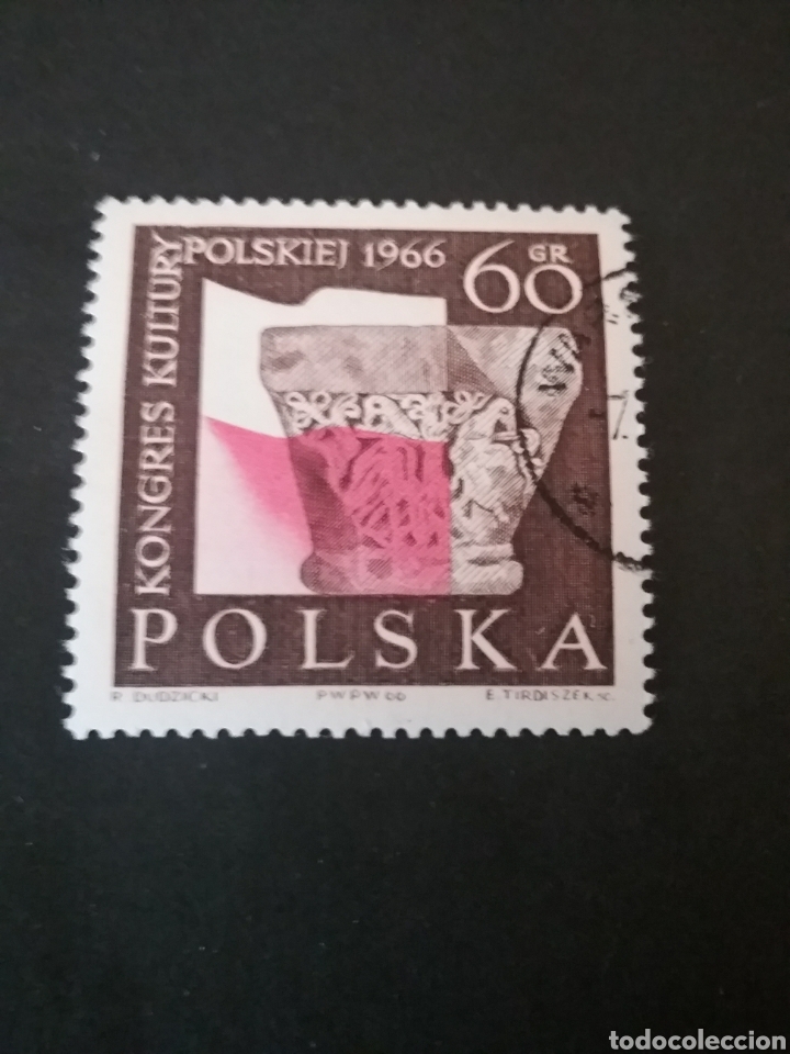 Selos: Sellos R. Polonia (Polska) matasellados. 1966. Capitel. Cultura. Columna. Talla. Pajaro. Aves.