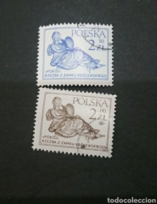 Stamps: Sellos de Polonia (Polska) matasellados. 1979. Esculturas. Paz. Arte. Tallas. Monumento.