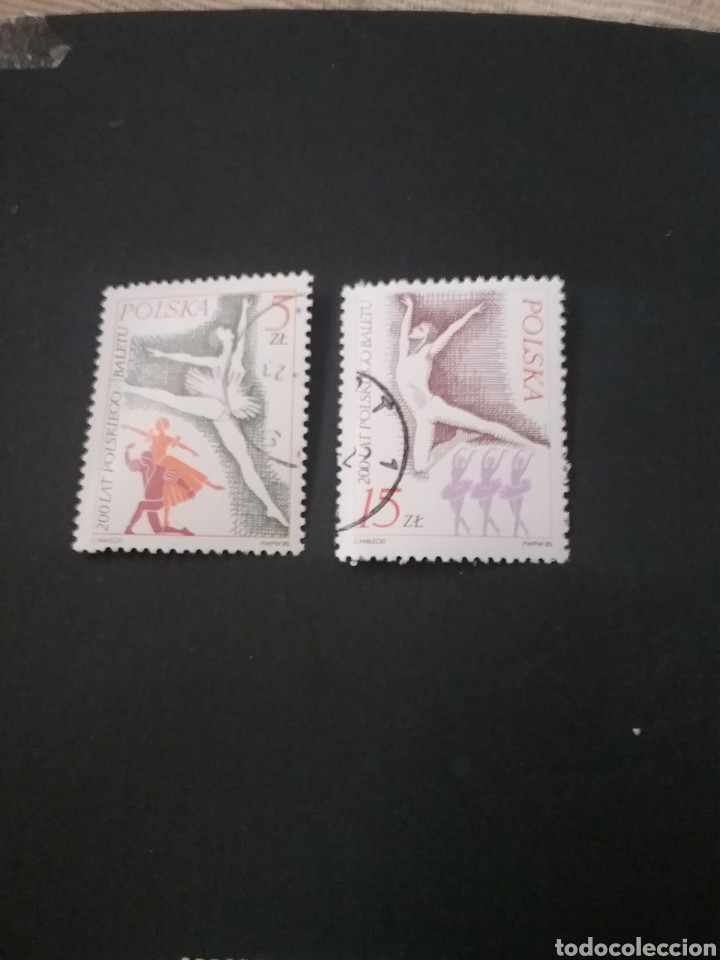 Timbres: Sellos R. Polonia (Polska) mtdos. 1985. Hombre. Mujer. Ballet. Danza. Teatro.