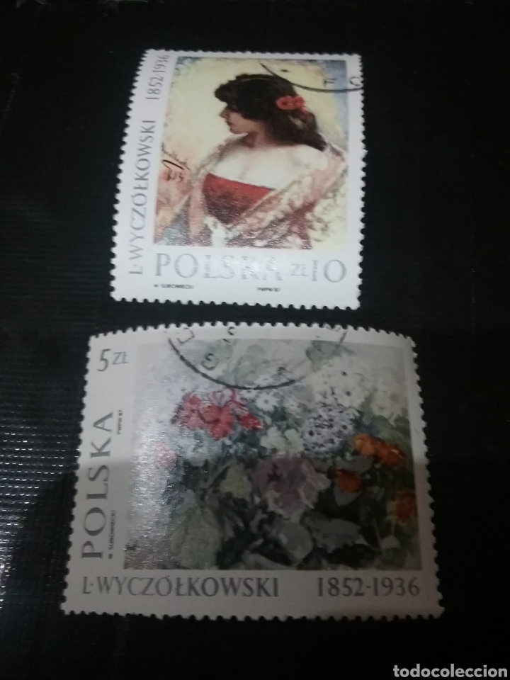 Selos: Sellos R. Polonia (Polska) mtdos. 1987. Pinturas. Mujer. Flores. Ramo. Centro mesa. Clavel. Flora.