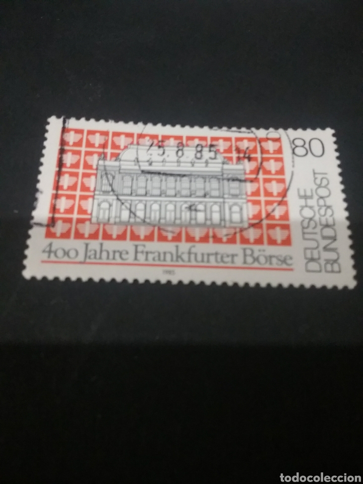 Briefmarken: Sellos Alemania, R. Federal mtdos/1985/edificio/arquitectura/casas/Centenario bolsa Frankfurd/gubern