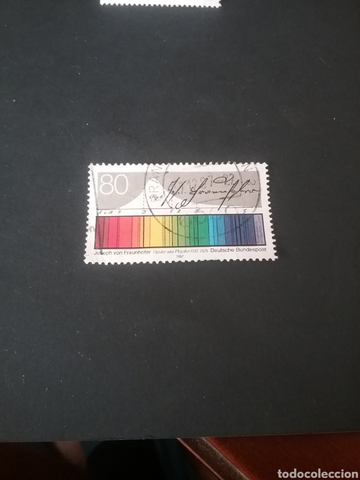 Briefmarken: Sellos Alemania, R. Federal mtdos/1987/ciencia/optica/colores/aniversario/Josef von Frauenhober/