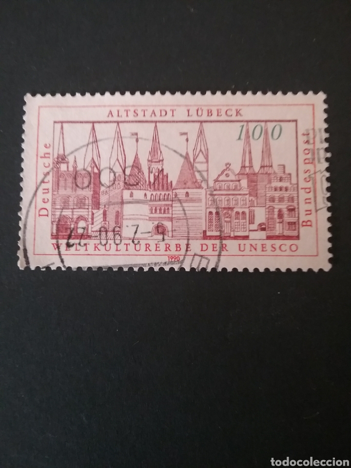 Stamps: Sellos Alemania, R. Federal mtdos/1990/patrimonio UNESCO/Lubeck/ciudad/arquitectura/edificios/iglesi