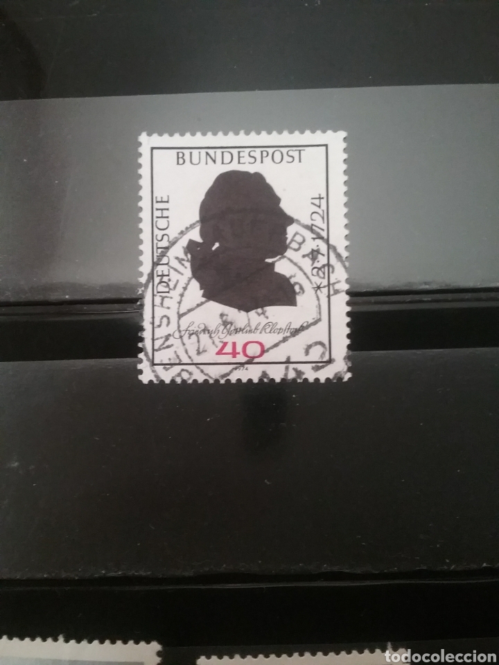 Stamps: Sellos Alemania, R. Federal mtdos/1974/Friedrich Gottlieb/aniversario/perfil/poeta/personajes famoso