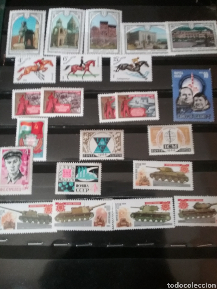 Stamps: Sello Rusia (CCCP URSS) nuevo. 1965-1984. Espacio. Arte. Caballo. Arquitectura Tanque H&iacute;pica Escu L2