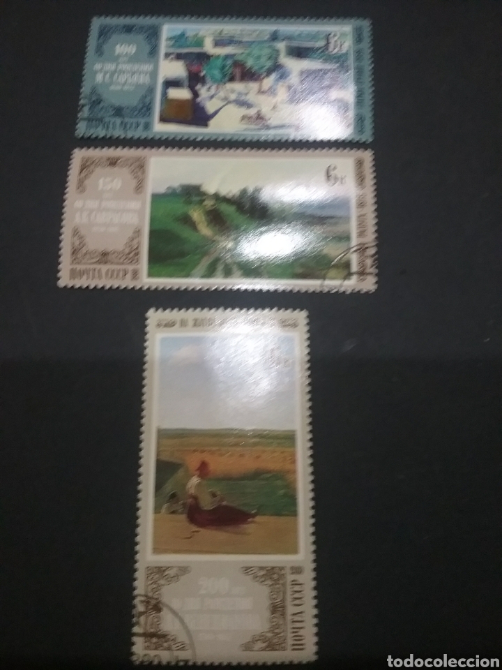 Timbres: Sellos Rusia (URSS.CCCP) mtdos/1980/pinturas/arte/arcoiris/aldea/ciudad/naturaleza/paisaje/cosecha