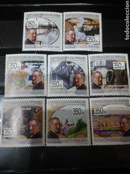 Stamps: Sello R. Guinea nuevo/2009/Pinturas/Gustave/Caillebotte/arte/puente/bodeg/fruta/paisajes/naturaleza/