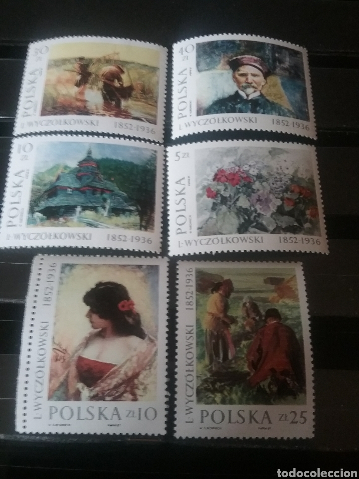 Stamps: Sellos R. Polonia (Polska) nuevos/1987/Pinturas/Mujer/Flore/Ramo/Centro/Clavel/Flora/arte/campesinos