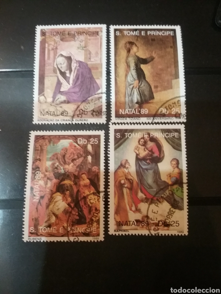 Stamps: Sellos S. Tome y Principe mtdos/1989/Navidad/arte/pinturas/religion/virgen/ni&ntilde;o/adoraci&oacute;n/Velazquez