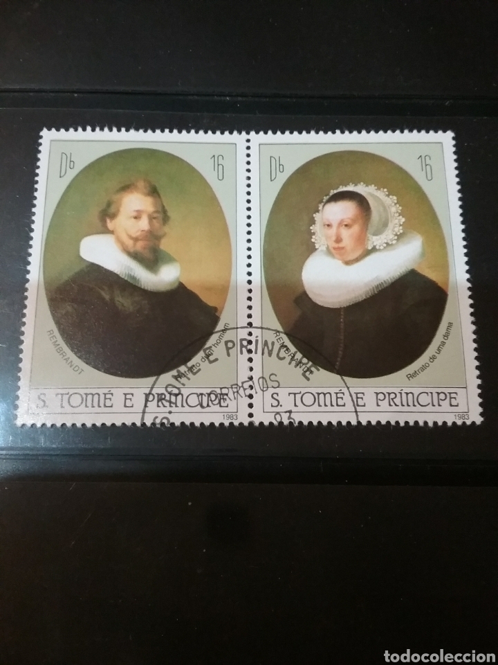 Briefmarken: Sellos S. Tome y Principe mtdos/1983/Pascua/arte/punturas/hombre/mujer/Rembrandt/