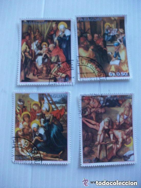 Briefmarken: LOTE DE 4 SELLOS DE PARAGUAY : ARTE, CUADROS RENACENTISTAS DE LA VIDA DE CRISTO
