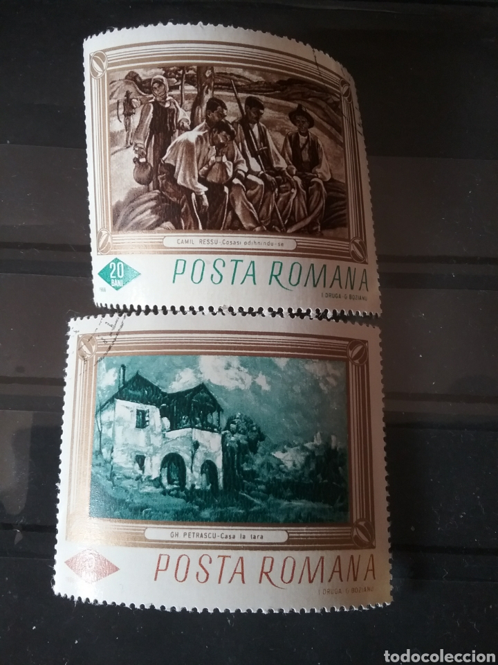 Briefmarken: Sellos R Rumania (P. Romana) mtdos/1966/pinturas galeria nacional/arte/campesinos/trabajo/aldea/ca