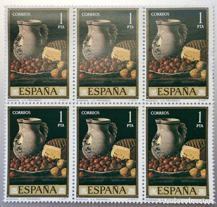 Briefmarken: Bodeg&oacute;n Men&eacute;ndez.1 pta.Bloque de 6. EDIFIL 2360
