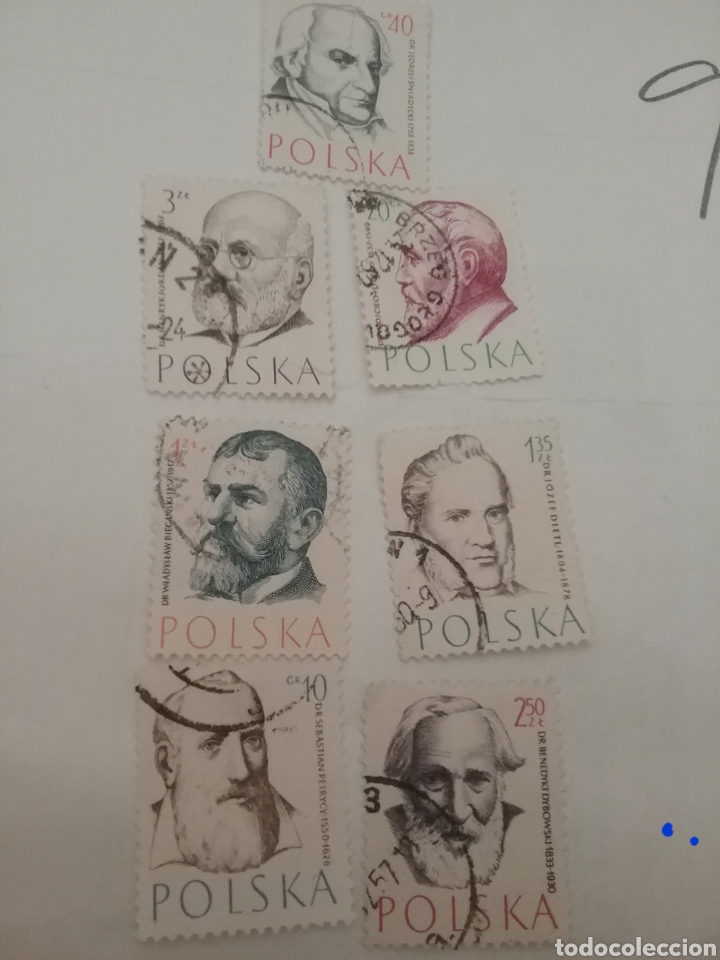 Sellos: Sellos R. Polonia (Polska) mtdos/1957/Famosos f&iacute;sicos polacos/personajes/arte/retratos/
