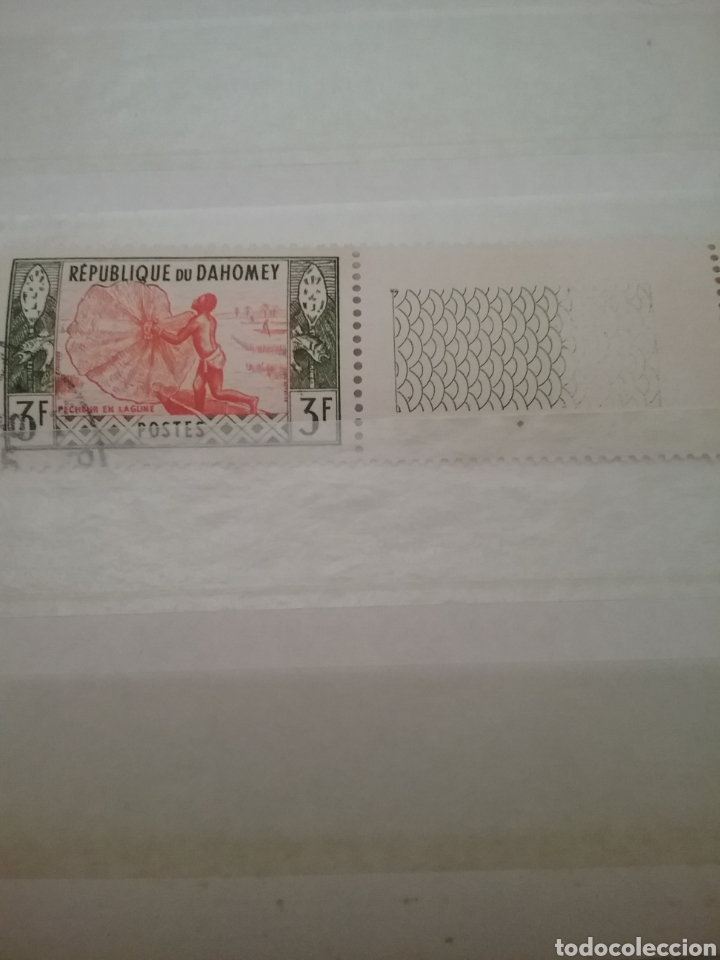 Selos: Sellos Reino Dahomey (Benin) mtdos/1961/Profesiones/pescador/pesca/peces/barco/barca/redes/pala/lago
