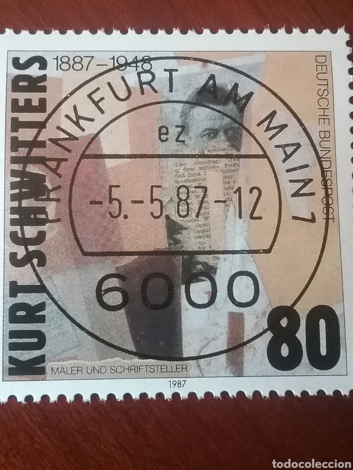 Briefmarken: Sellos Alemania, R. Federal mtdos/1987/cente/muerte/Kurt/Schwitter/escritor/pintor/arte/famoso/libro