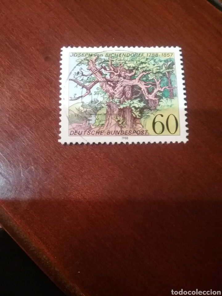 Sellos: Sellos Alemania, R. Federal mtdos/1988/III Cent. nacimiento Joseph/poeta/arbol/plantas/fauna/natural
