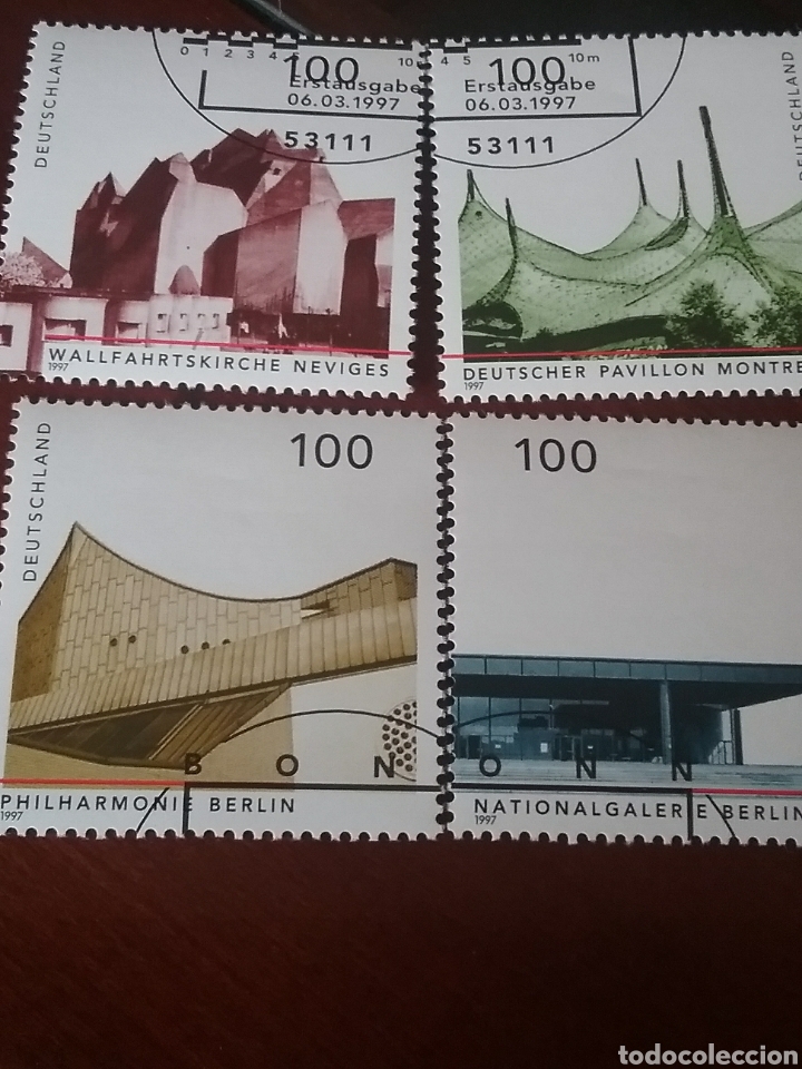 Briefmarken: Sellos Alemania, R. Federal mtdo/1997/Arquitectura alemana/filarmonica/iglesia/pabellon/edificios/