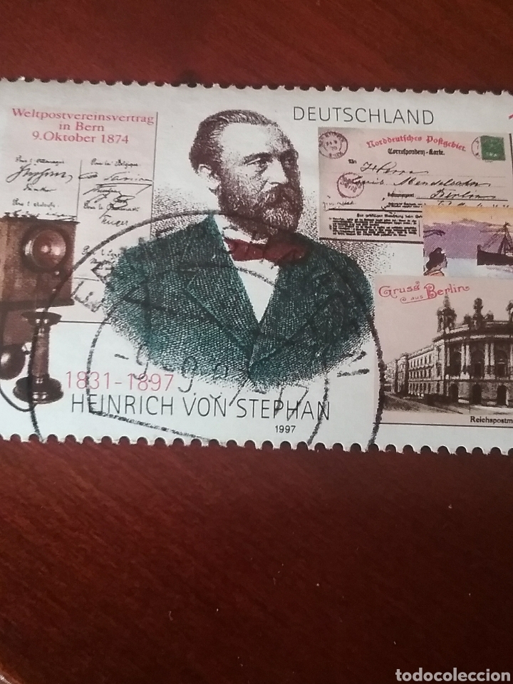 Briefmarken: Sellos Alemania, R. Federal mtdo/1997/I Cent. muerte del fundador UPU/telefono/barco/carta/postal